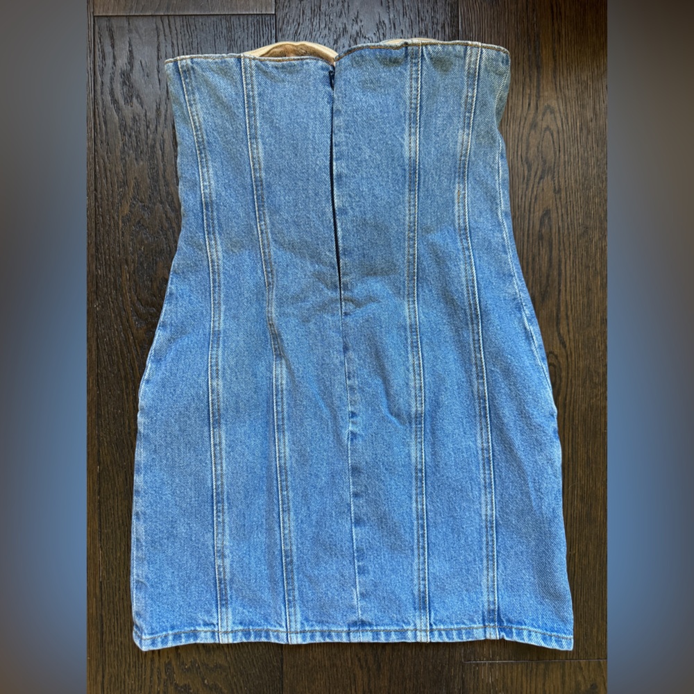 Magda Butrym Bustier Light Blue Denim Dress - Picture 2 of 4